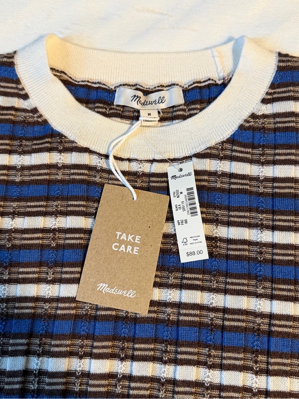 NWT Madewell Crewneck Sweater Tee - Sz M (198) - Picture 3 of 5